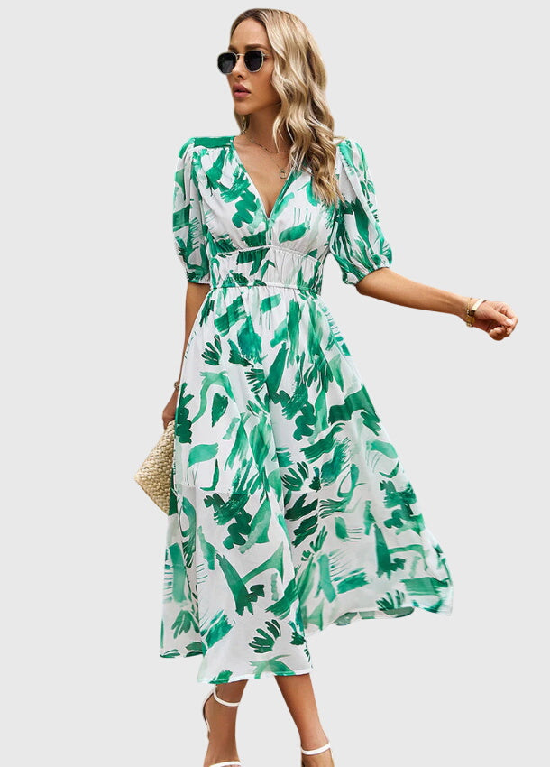 Merlin | Flattering Floral Midi Dress