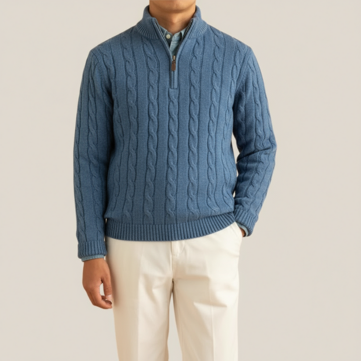Vince | Men’s Spring Cable Knit Half Zip Sweater