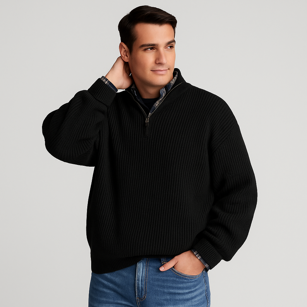 Steve | Men Spring Half Zip Pullover Sweater