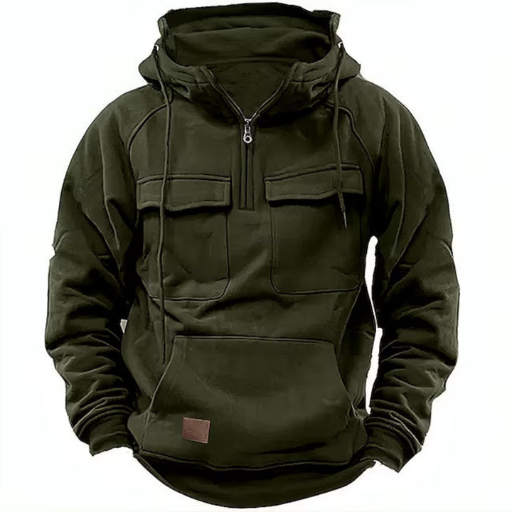 Men's Utility-Style Hoodie with Zipper