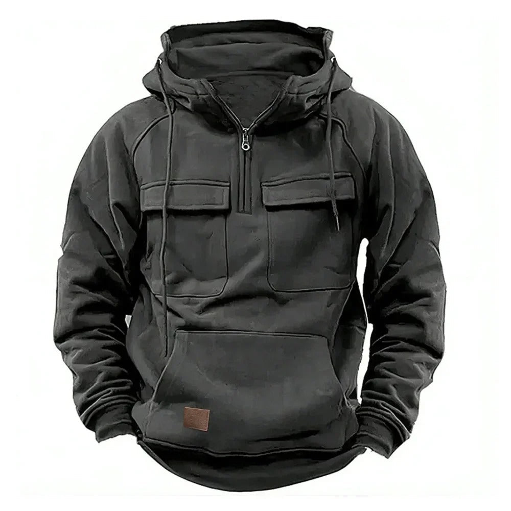 Men's Utility-Style Hoodie with Zipper