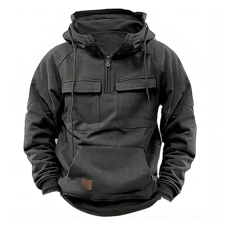 Men's Utility-Style Hoodie with Zipper