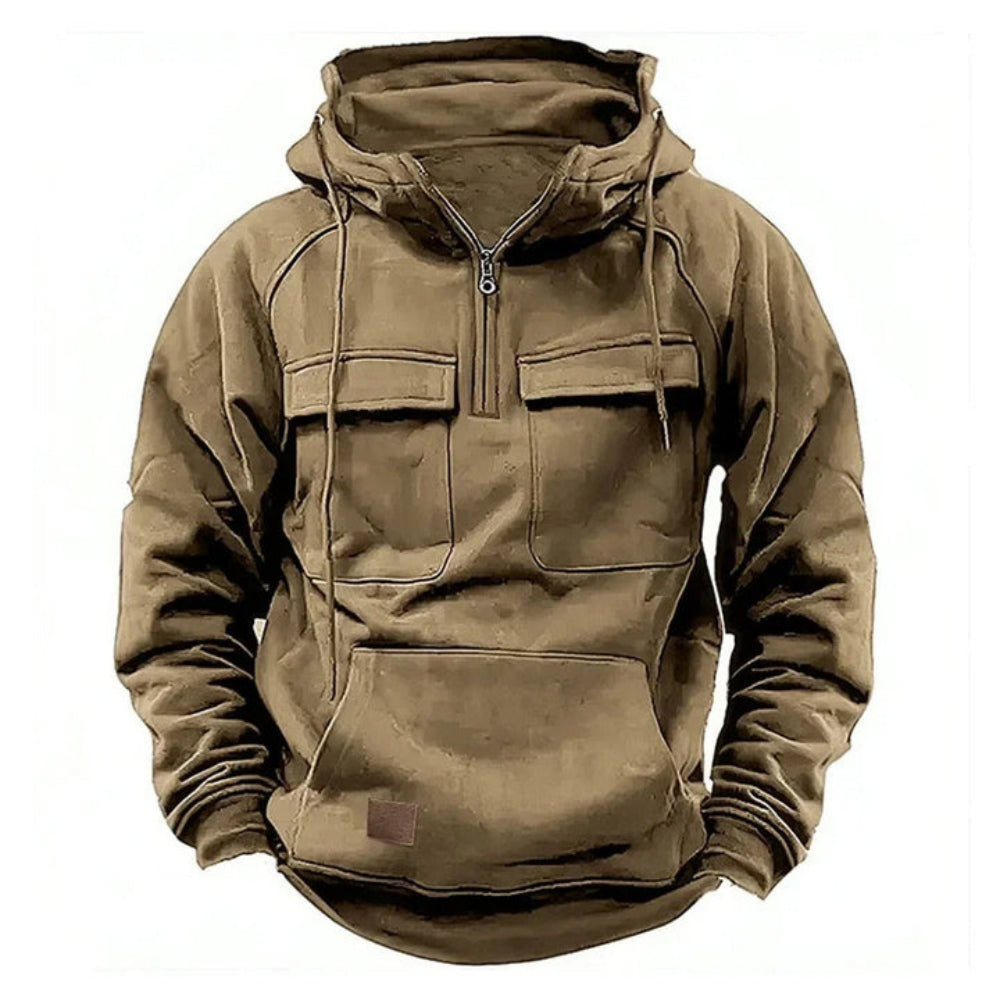Men's Utility-Style Hoodie with Zipper