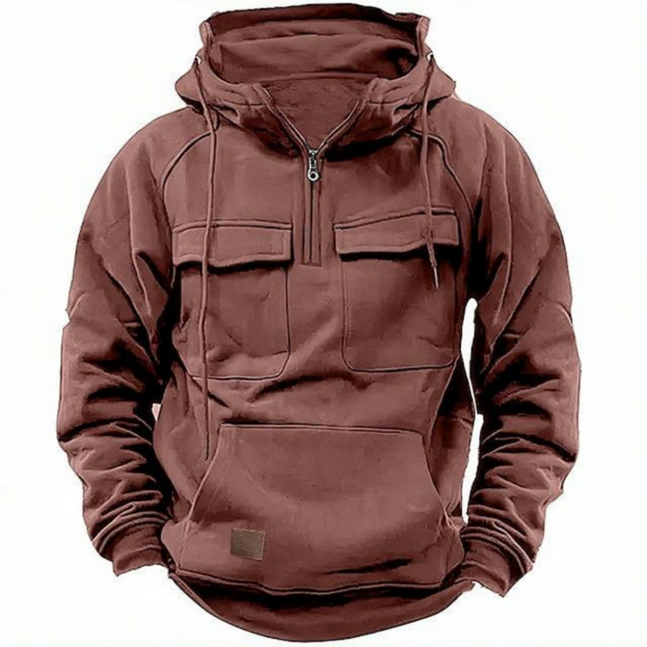 Men's Utility-Style Hoodie with Zipper