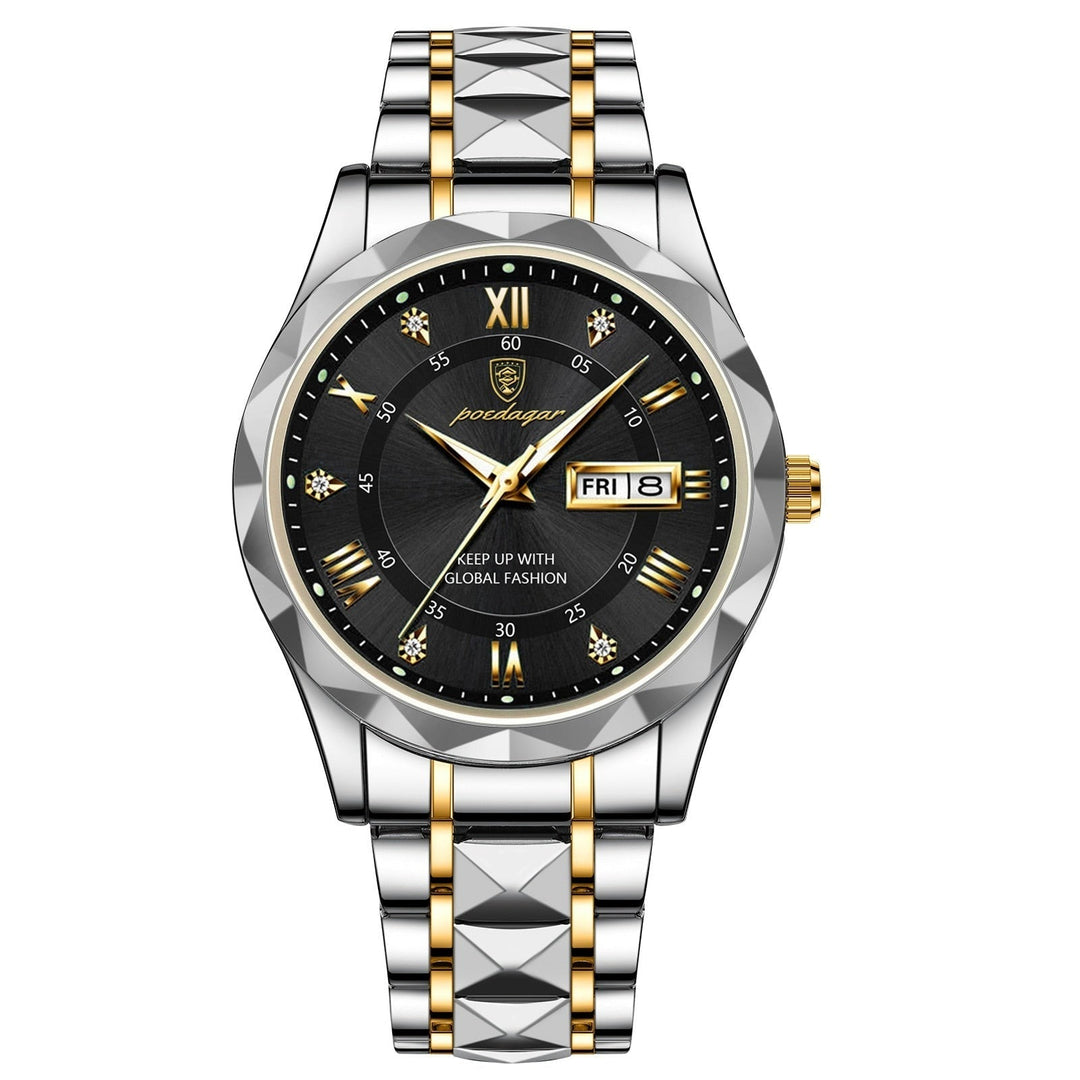 Men’s Stainless Steel Wristwatch – Different Colours Dial with Day & Date Display