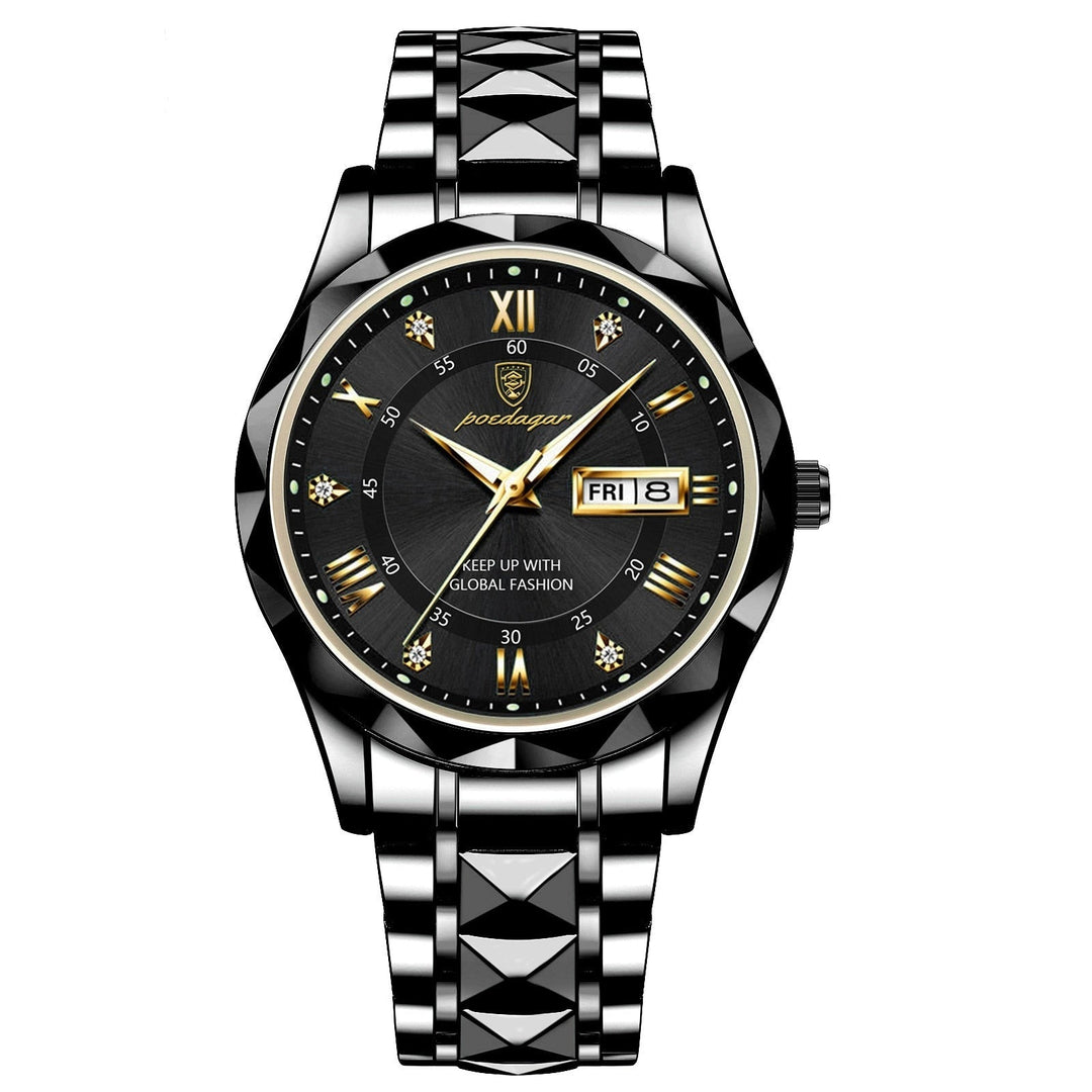 Men’s Stainless Steel Wristwatch – Different Colours Dial with Day & Date Display
