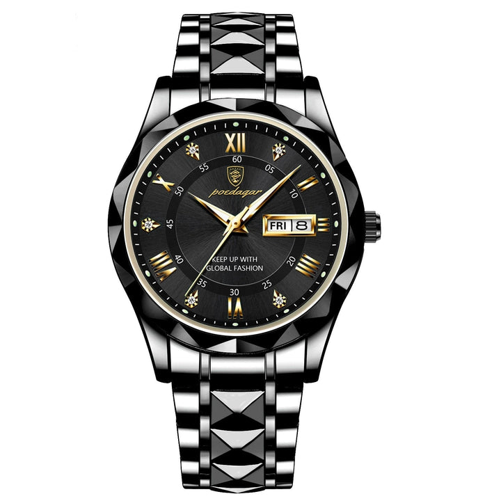 Men’s Stainless Steel Wristwatch – Different Colours Dial with Day & Date Display