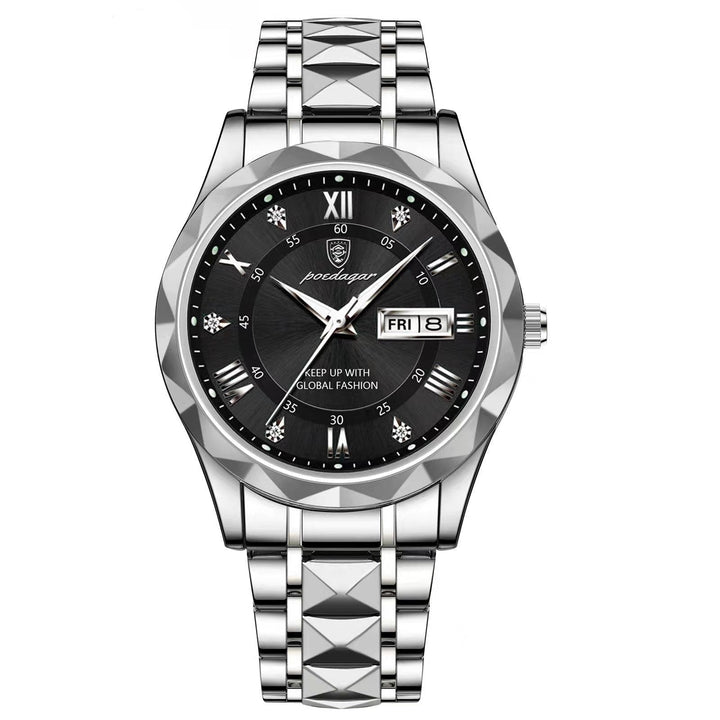 Men’s Stainless Steel Wristwatch – Different Colours Dial with Day & Date Display