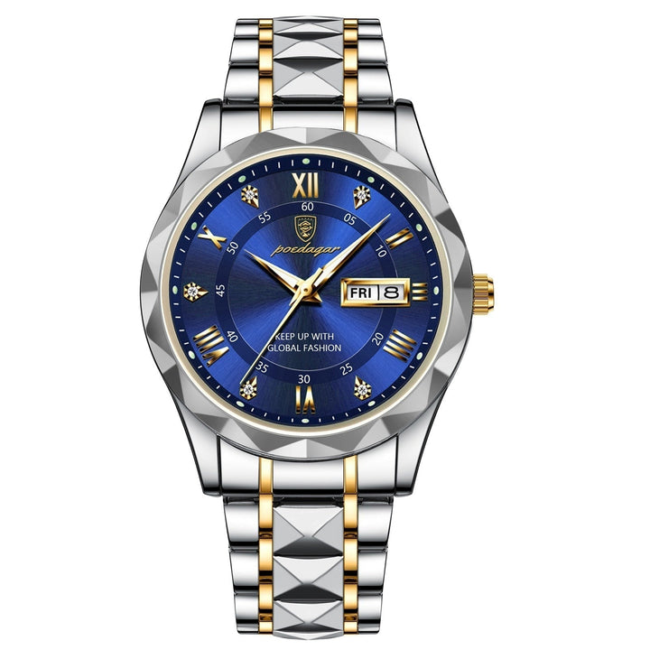 Men’s Stainless Steel Wristwatch – Different Colours Dial with Day & Date Display