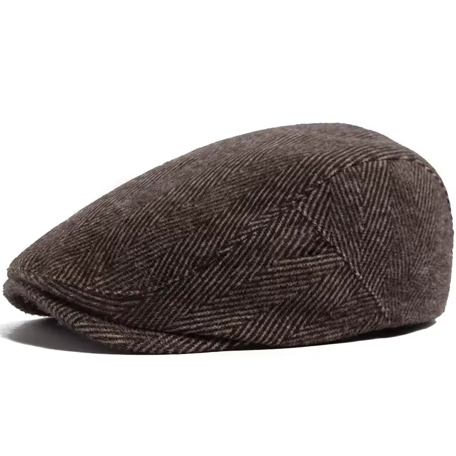 Winter Herringbone Wool Cap