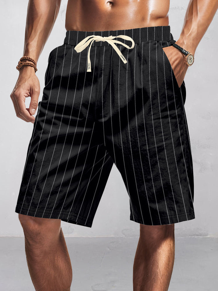 Casual 100% Cotton Stripe Shorts