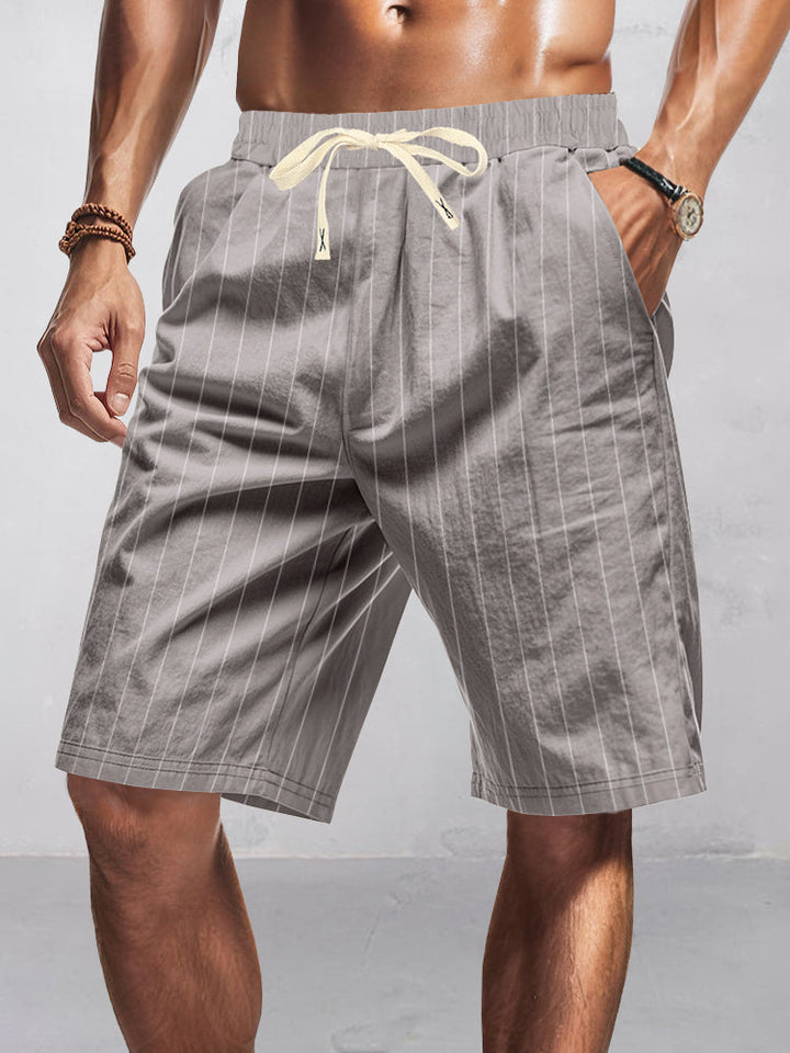 Casual 100% Cotton Stripe Shorts