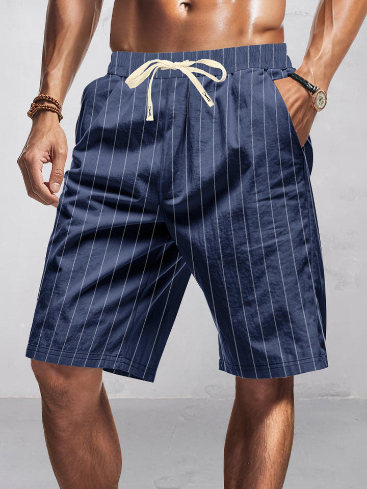 Casual 100% Cotton Stripe Shorts