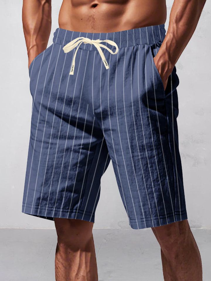 Casual 100% Cotton Stripe Shorts