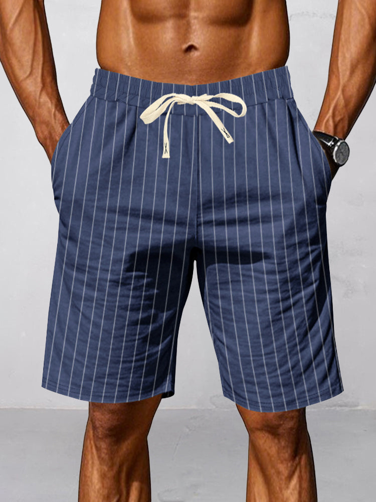 Casual 100% Cotton Stripe Shorts