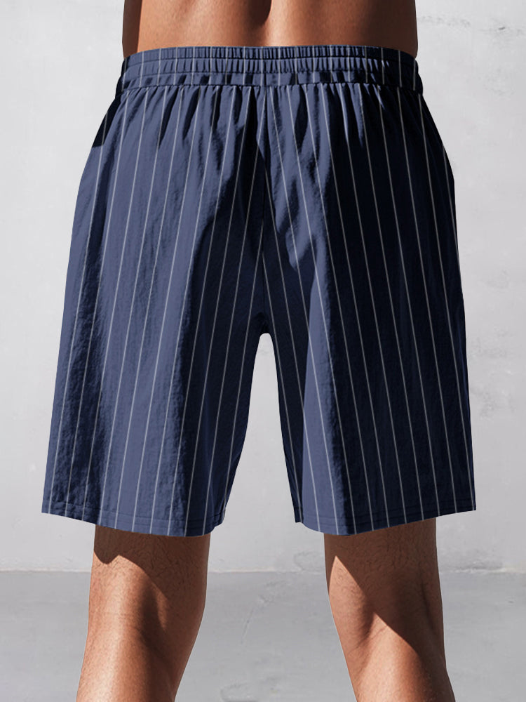 Casual 100% Cotton Stripe Shorts