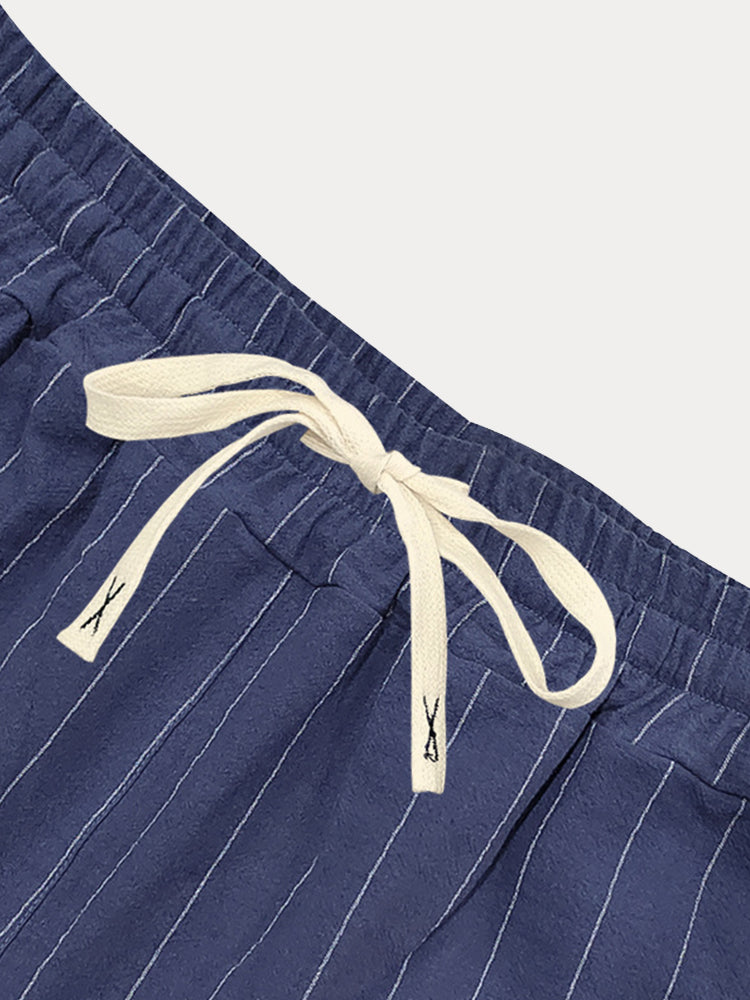 Casual 100% Cotton Stripe Shorts