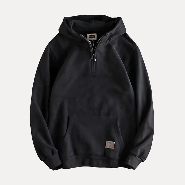 Men's Half-Zip Kangaroo Pocket Hoodie
