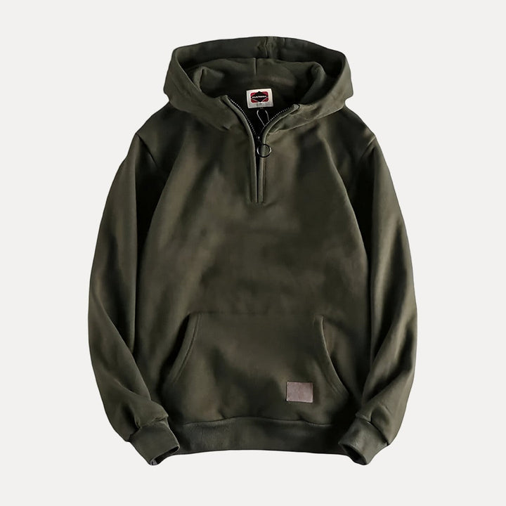 Men's Half-Zip Kangaroo Pocket Hoodie