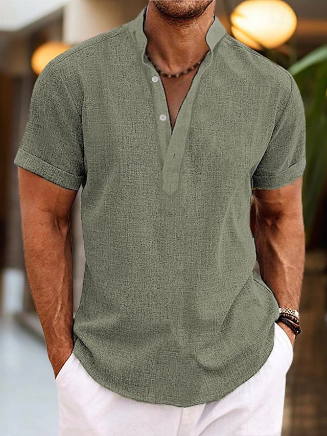 Thomas | Men’s Summer Henley Short Sleeve Shirt