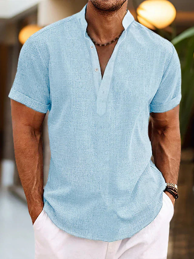 Thomas | Men’s Summer Henley Short Sleeve Shirt