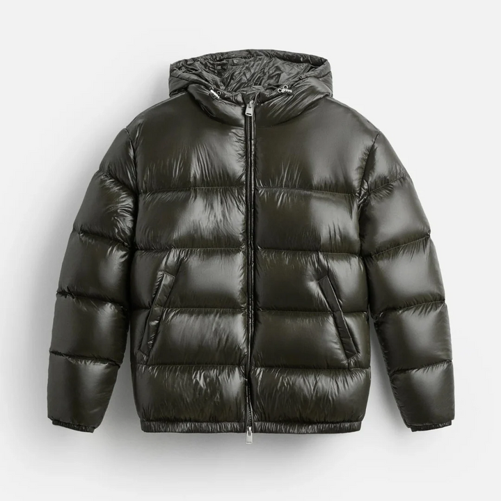 Derek | Men’s Shiny Hooded Quilted Jacket