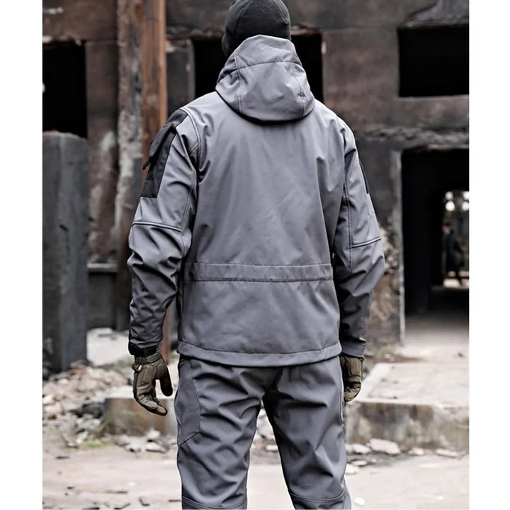 Men's Tactical Jacket & Trousers Set - With Hood & Pockets