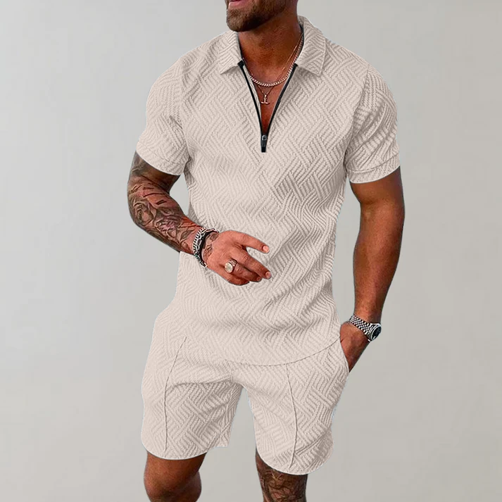 Stylish and Casual Polo Shirt and Shorts Set for Men