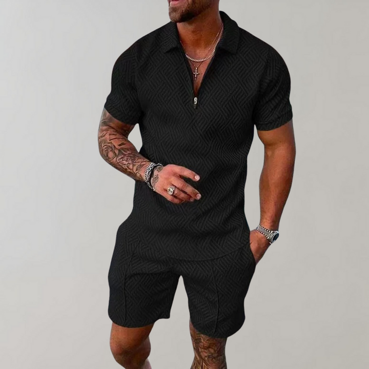 Stylish and Casual Polo Shirt and Shorts Set for Men