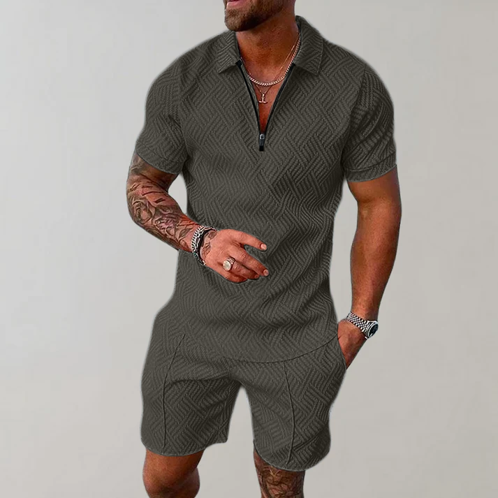 Stylish and Casual Polo Shirt and Shorts Set for Men