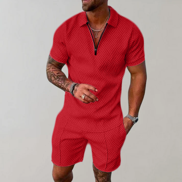 Stylish and Casual Polo Shirt and Shorts Set for Men