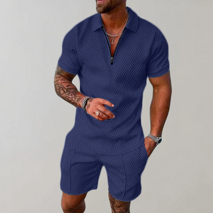 Stylish and Casual Polo Shirt and Shorts Set for Men