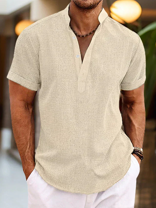 Thomas | Men’s Summer Henley Short Sleeve Shirt
